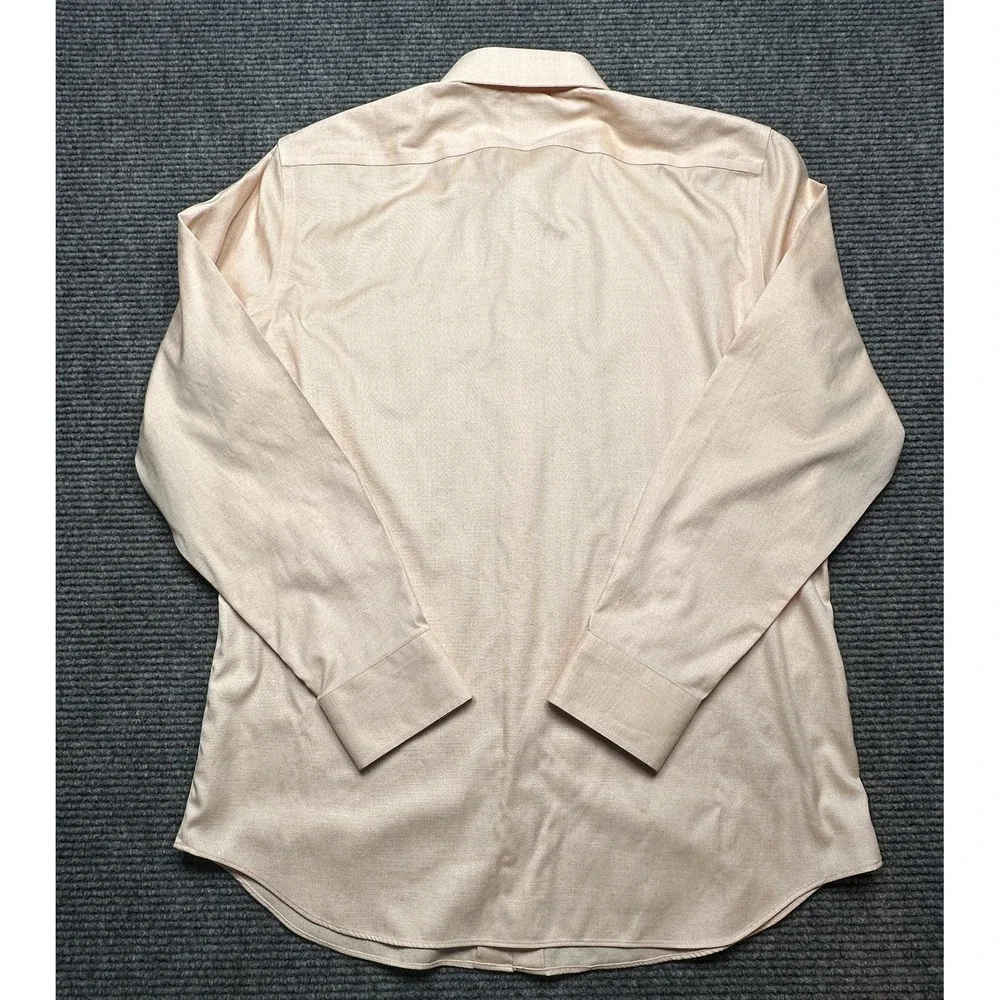 Banana Republic Dress‎ Shirt Mens 16.5 Pink Non Iron Slim Fit Long Sleeve Check